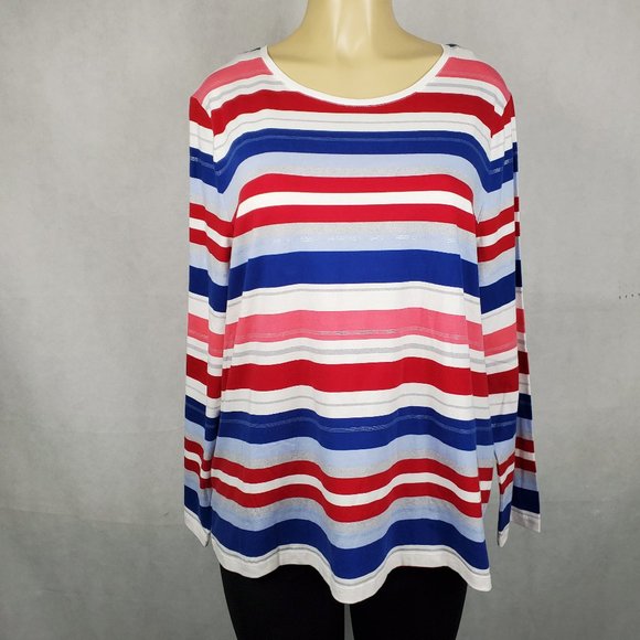 Talbots Tops - Talbots Women Tops Red, Blue, Silver, White size 1